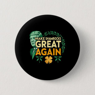 Badge Rond 5 Cm St. Patrick Trump irlandais américain - Faire des