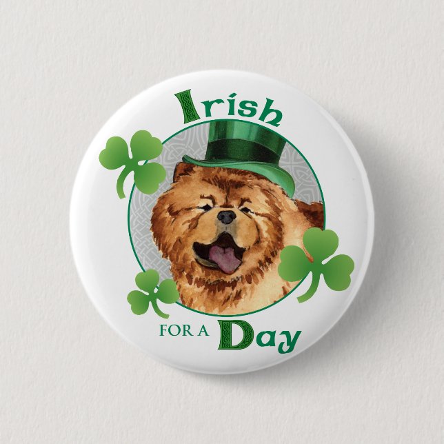 Badge Rond 5 Cm St. Patrick's Day Chow (Devant)