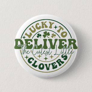 Badge Rond 5 Cm St. Patrick's Day Infirmière du travail et de la l