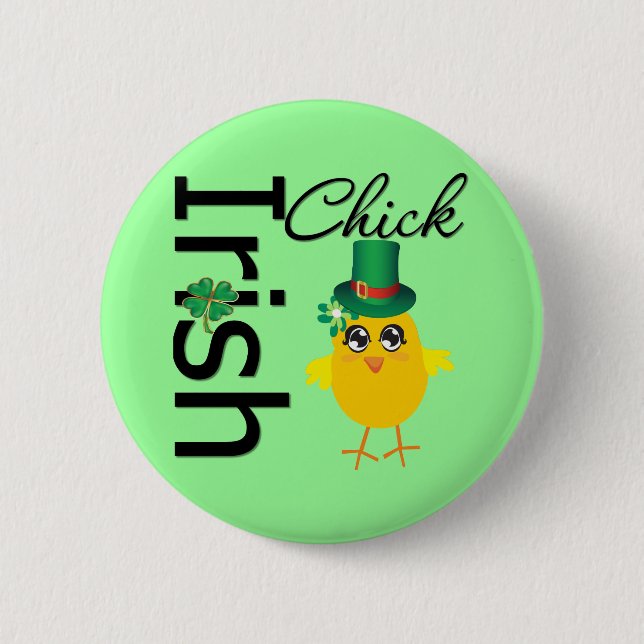 Badge Rond 5 Cm St. Patrick's Day Irish Chick (Devant)