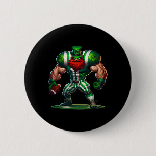 Badge Rond 5 Cm St Patrick's Day Irish Leprechaun Football Player 