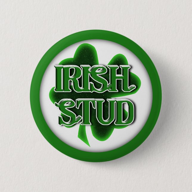 Badge Rond 5 Cm St. Patrick's Day Irish Stud (Devant)