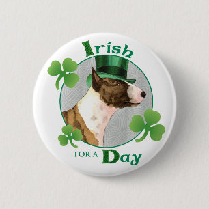 Badge Rond 5 Cm St. Patrick's Day Mini Bull Terrier