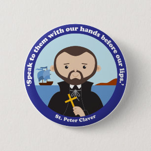 Badge Rond 5 Cm St. Peter Claver