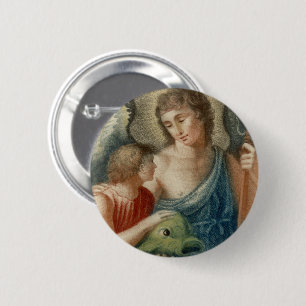 Badge Rond 5 Cm St. Raphaël l'Archange (M 012)