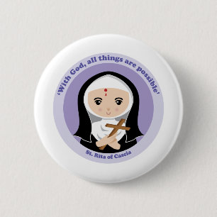 Badge Rond 5 Cm St Rita de Cascia