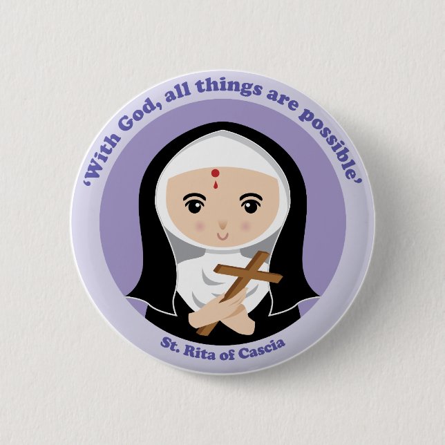Badge Rond 5 Cm St Rita de Cascia (Devant)