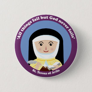 Badge Rond 5 Cm St Teresa d'Avila