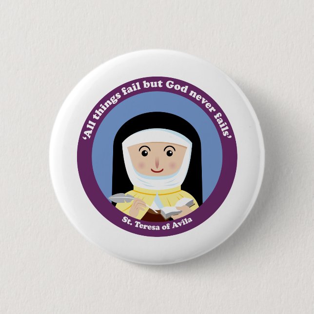 Badge Rond 5 Cm St Teresa d'Avila (Devant)