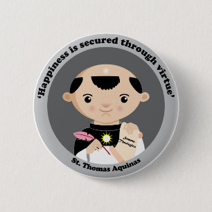 Badge Rond 5 Cm St Thomas Aquinas