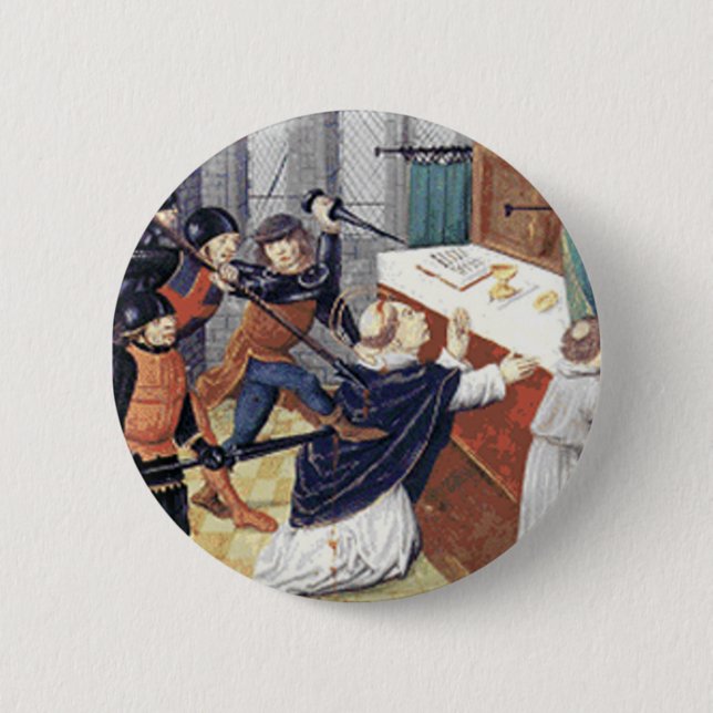 Badge Rond 5 Cm St Thomas Becket (Devant)