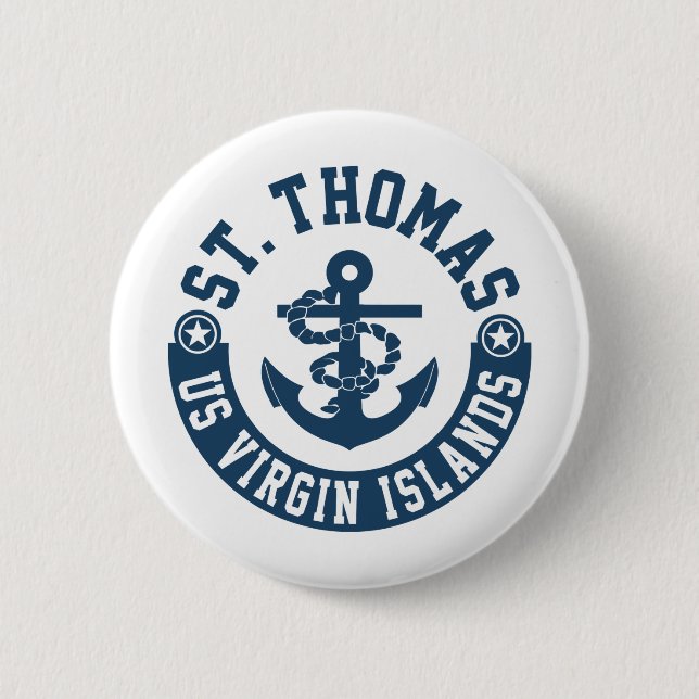 Badge Rond 5 Cm St Thomas USA. Les Îles Vierges (Devant)