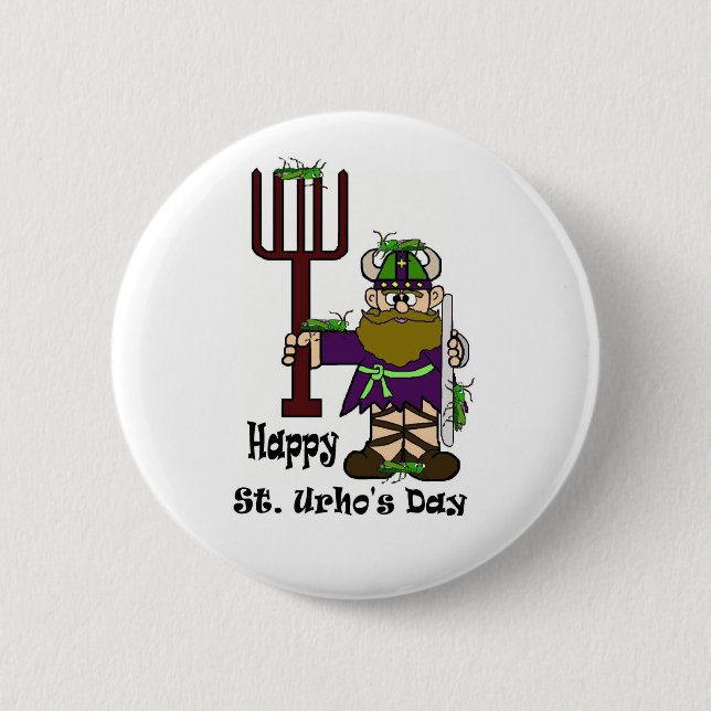 Badge Rond 5 Cm St Urho avec un bon nombre de bouton de (Devant)