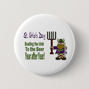 Badge Rond 5 Cm St Urho - battre les boutons d'Irlandais