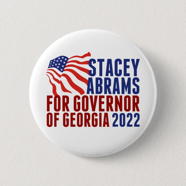 Badge Rond 5 Cm Stacey Abrams pour les élections du gouverneur de  (Devant)