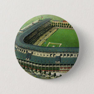 Badge Rond 5 Cm Stade de baseball de sports vintage, vue aérienne