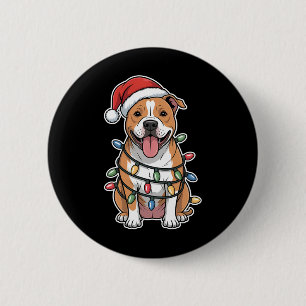 Badge Rond 5 Cm Staffordshire Américain Terrier Enveloppé À Christ