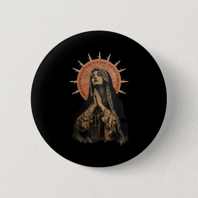 Badge Rond 5 Cm Stained Gl Prayer Faith  (Devant)