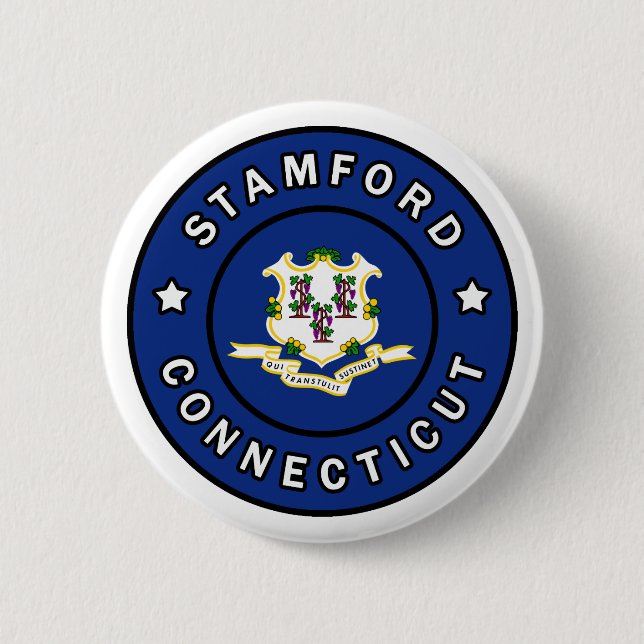 Badge Rond 5 Cm Stamford Connecticut (Devant)