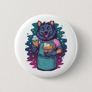 Badge Rond 5 Cm Stand de glace Werewolf