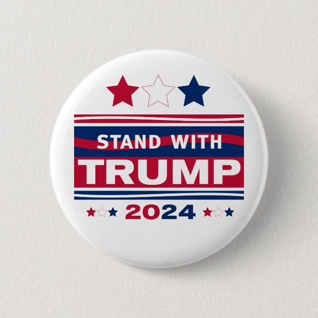 Badge Rond 5 Cm Stand with Trump~2024~MAGA (Devant)