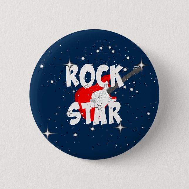 Badge Rond 5 Cm "Star du Rock" (Devant)