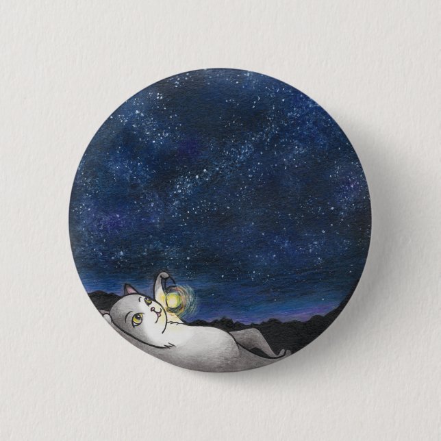 Badge Rond 5 Cm Stargazer Cat Botton (Devant)