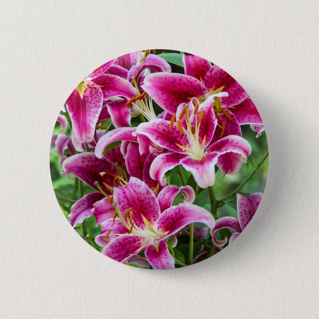 Badge Rond 5 Cm Stargazer Lilies (Devant)