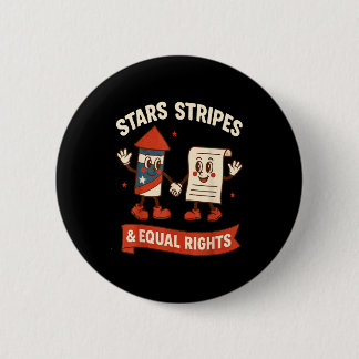 Badge Rond 5 Cm Stars stripes equal rights vintage 4th of july usa