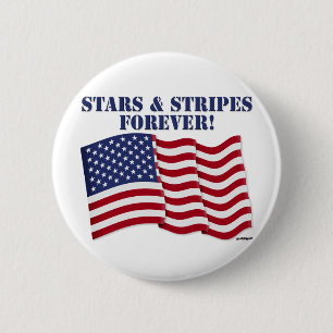 BADGE ROND 5 CM STARS & STRIPES POUR TOUJOURS !