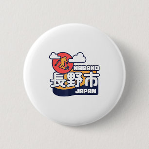 Badge Rond 5 Cm Station de ski de Nagano au Japon ski Alpes japona