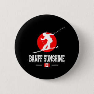 Badge Rond 5 Cm Station de ski de Nff Sunshine Canada Montagnes Ro
