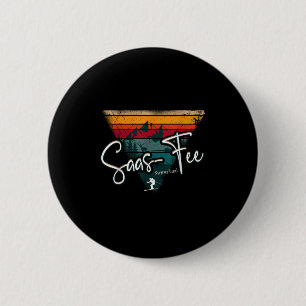Badge Rond 5 Cm Station de ski de Saas-fee Alpes suisses Ski alpin
