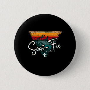 Badge Rond 5 Cm Station de ski de Saas-fee Alpes suisses Ski alpin