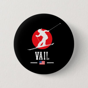 Badge Rond 5 Cm Station de ski de Vail Usa Montagnes Rocheuses Ski