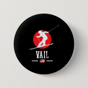 Badge Rond 5 Cm Station de ski de Vail Usa Montagnes Rocheuses Ski