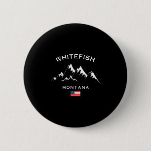 Badge Rond 5 Cm Station de ski de Whitefish Montana Montagnes Roch