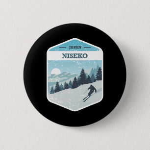 Badge Rond 5 Cm Station de ski Niseko Station de ski Japon Hokkaid