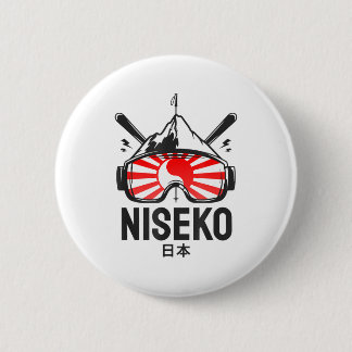 Badge Rond 5 Cm Station de ski rétro Niseko Japon 