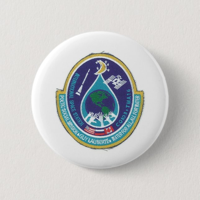 BADGE ROND 5 CM STATION SPATIALE INTERNATIONALE D'ISS (Devant)