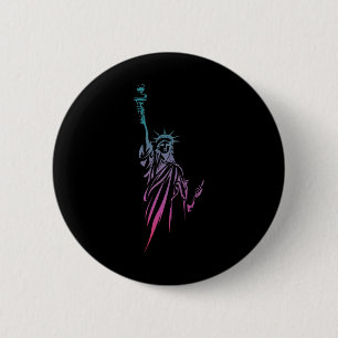 Badge Rond 5 Cm Statue 4 juillet De La Liberté