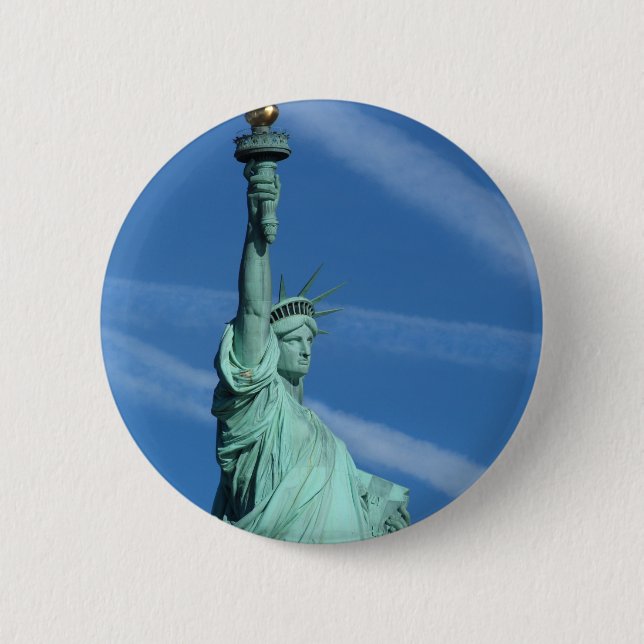 Badge Rond 5 Cm Statue de la Liberté. (Devant)