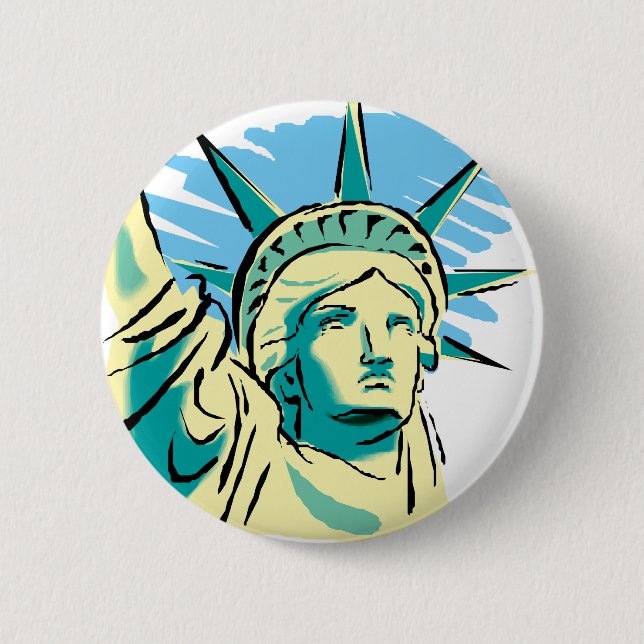 Badge Rond 5 Cm Statue de la Liberté (Devant)