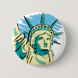 Badge Rond 5 Cm Statue de la Liberté