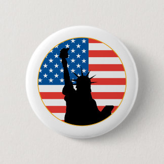 Badge Rond 5 Cm Statue De La Liberté Conception Patriotique
