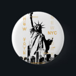 Badge Rond 5 Cm Statue de la Liberté de New York City Ny Nyc<br><div class="desc">Statue de la Liberté de New York City Ny Nyc</div>