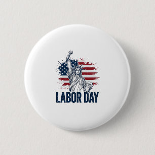 Badge Rond 5 Cm Statue de la Liberté Fête du Travail Design de Tra