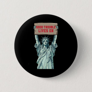 Badge Rond 5 Cm Statue de la Liberté humour politique