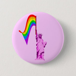 Badge Rond 5 Cm Statue de LGBT de bouton de liberté