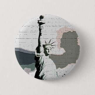 Badge Rond 5 Cm Statue de Liberty Pop Art